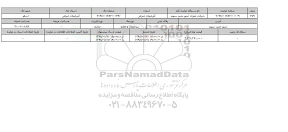 مزایده ، مزایده ساختمان و مغازه و تجاری 30.06