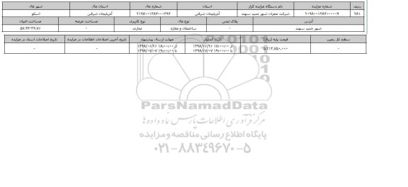 مزایده ، مزایده ساختمان و مغازه و تجاری 57.93