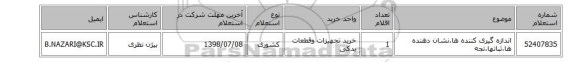 اندازه گیری کننده ها،نشان دهنده ها،ثباتها،تجه