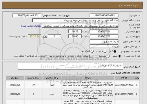 استعلام دانترولن-شارکول-وراپامیل