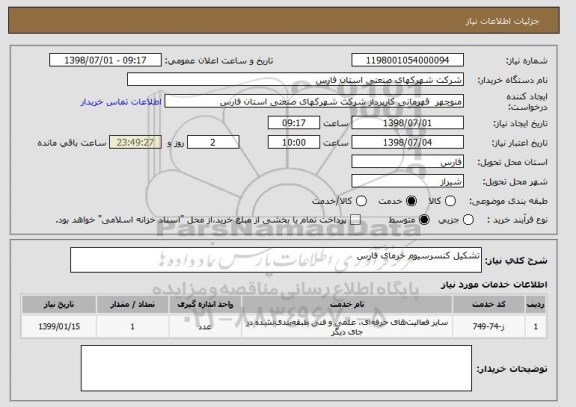 استعلام تشکیل کنسرسیوم خرمای فارس