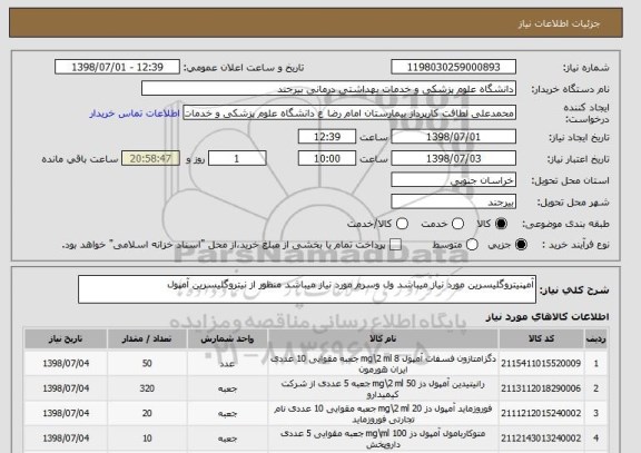 استعلام آمپنیتروگلیسرین مورد نیاز میباشد ول وسرم مورد نیاز میباشد منظور از نیتروگلیسرین آمپول 