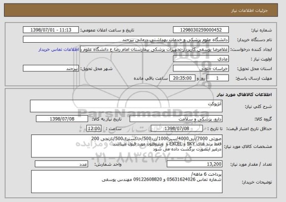 استعلام آنژیوکت
