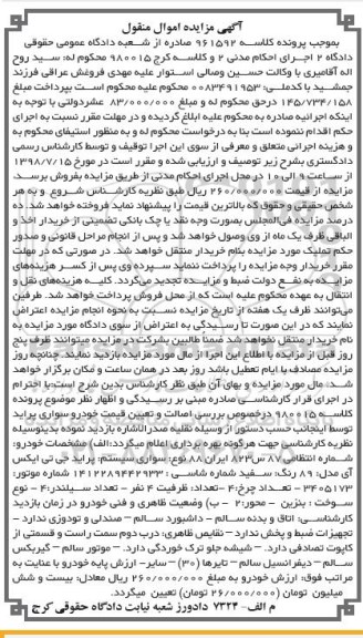 مزایده ، مزایده پراید جی تی ایکس آی