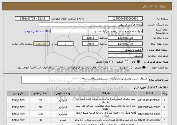 استعلام هندوانه سیب زمینی پیازخیارگوجه سیرلوبیاسبزفلفل دلمه