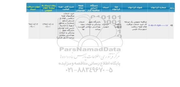 خرید خدمات مراقبت های اولیه سلامت