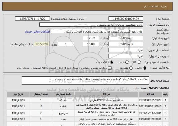 استعلام درکشویی اتوماتیک دولنگه بادورادار حرکتی وپرده ای کامل طبق درخواست پیوست