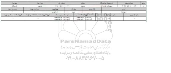 مزایده ، مزایده  زمین مسکونی 