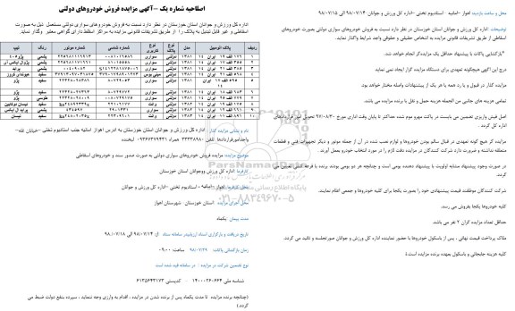 مزایده , مزایده فروش خودرو