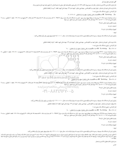 مزایده، مزایده فروش ملک 
