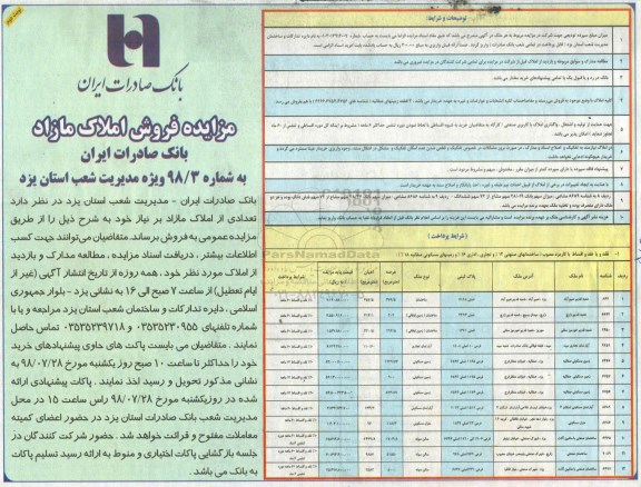 مزایده مزایده فروش املاک مازاد کاربری ساختمان و آپارتمان 