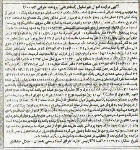 مزایده ،مزایده ششدانگ یکباب خانه مسکونی