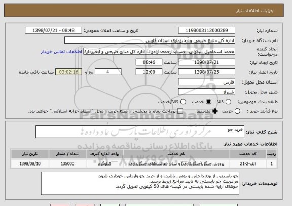 استعلام خرید جو