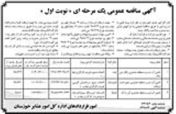 آگهی مناقصه عمومی , مناقصه تامین آب شرب منطقه عشایری 