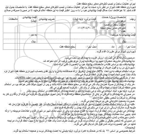 مناقصه ,مناقصه  عملیات ساخت و نصب تابلوهای معابر