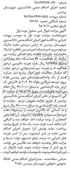آگهی مزایده ،مزایده یک واحد امتیاز مسکن مهر نوبت اول