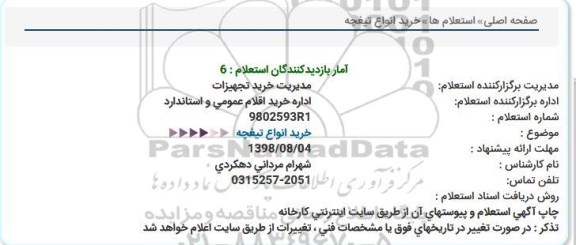 استعلام , استعلام خرید انواع تیغچه