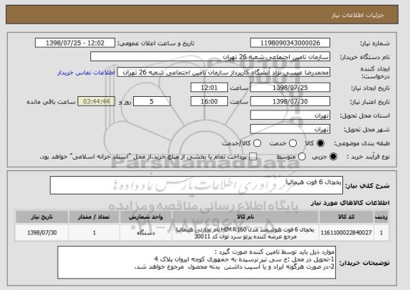 استعلام یخچال 6 فوت هیمالیا 
