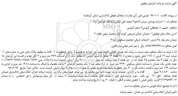 مزایده، مزایده فروش ملک