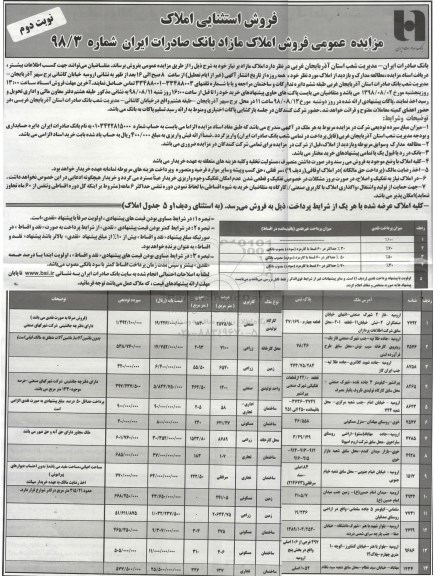 آگهی مزایده ،مزایده فروش املاک مازاد کاربری صنعتی و زراعی نوبت دوم