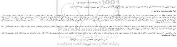 مزایده، مزایده فروش ملک