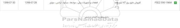 استعلام, استعلام کفپوش عایق برق 47 کیلوولت