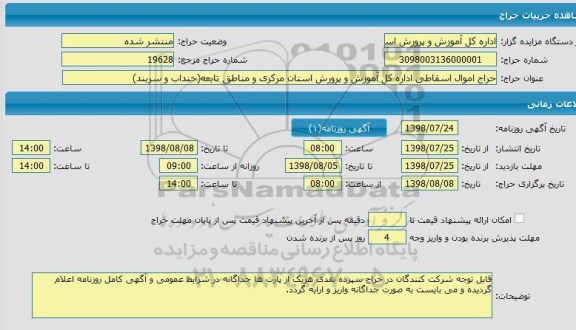 حراج اموال اسقاطی 