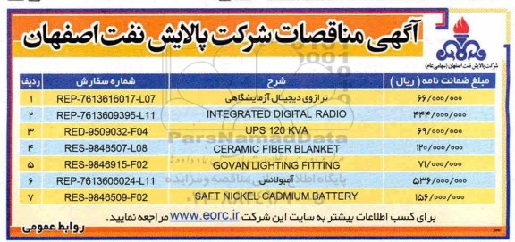 مناقصه، مناقصات ترازوی دیجیتال آزمایشگاهی و...