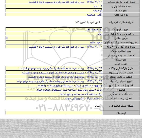 خرید و نصب دیوار پیش ساخته بتنی پستهای چانف و فنوج