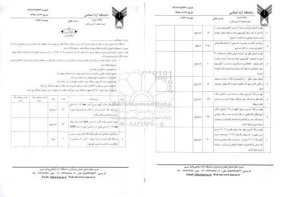 استعلام, ااستعلام تهیه و اجرای آماده سازی ساختمان ایستگاه کشاورزی