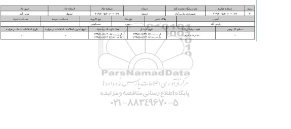 مزایده ، مزایده زمین مسکونی 