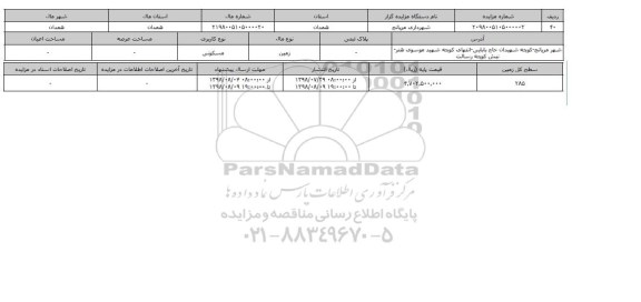 مزایده ، مزایده زمین مسکونی