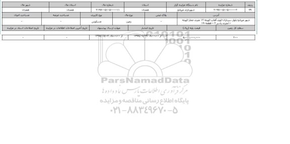 مزایده ، مزایده زمین مسکونی