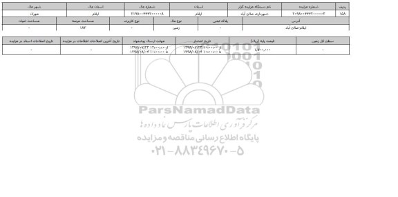مزایده ، مزایده زمین عرصه 182 