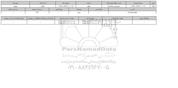 مزایده ، مزایده زمین عرصه 182 