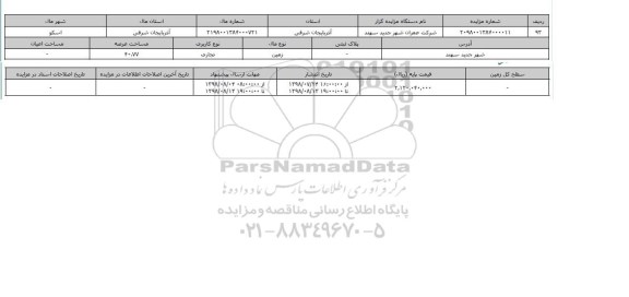 مزایده ،زمین تجاری عرصه 40.77