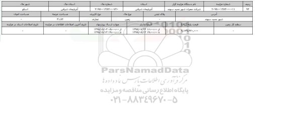 مزایده مزایدهزمین تجاری عرصه 41.72
