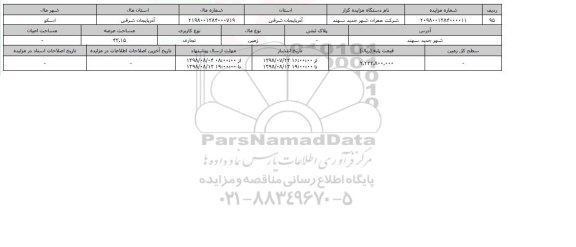 مزایده مزایده زمین تجاری عرصه 43.15