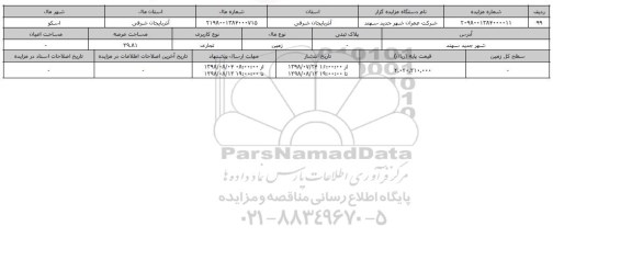 مزایده مزایده زمین تجاری عرصه 39.81