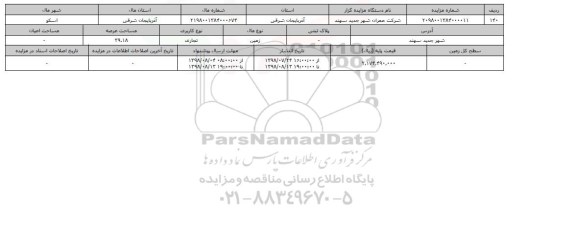 مزایده مزایده زمین تجاری