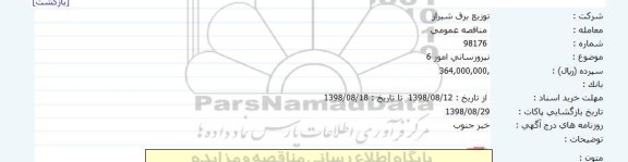 مناقصه, مناقصه نيرورسانی امور 6