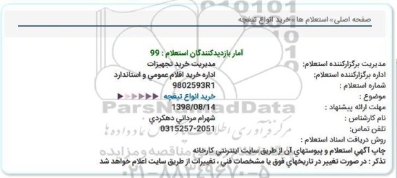 استعلام , استعلام خرید انواع تیغچه