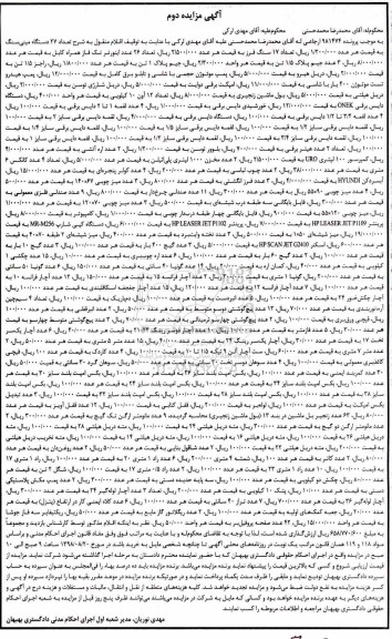 مزایده تعداد 27 دستگاه مینی سنگ و ...