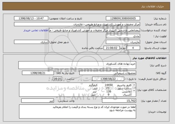 استعلام خرید نهاده های کشاورزی 