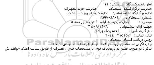 استعلام , استعلام چهارده ردیف شابلون کنترل