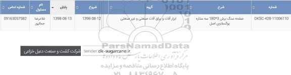 استعلام صفحه سنگ برش 