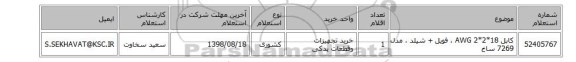 کابل 18*2*2  AWG ، فویل + شیلد ، مدل 7269 ساخ