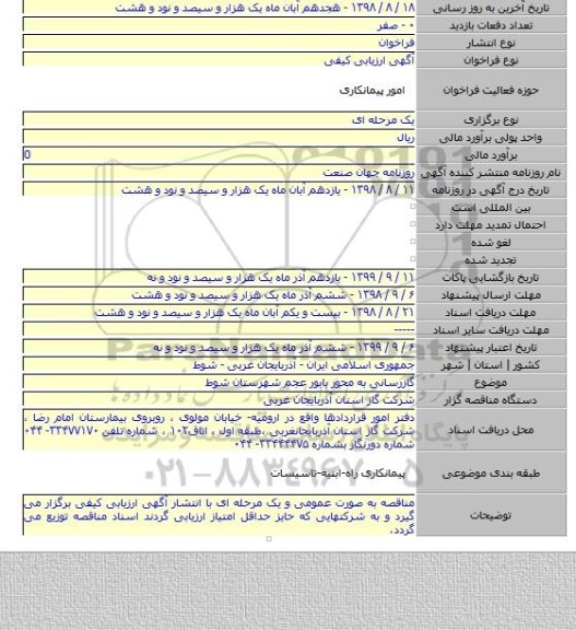 گازرسانی به محور بابور عجم شهرستان شوط