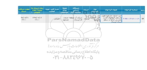 خرید خدمات مشاوره تقویت و استقرار گروههای گشت و بازرسی