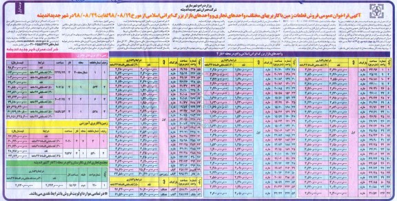 مزایده مزایده فروش قطعات زمین با کاربریهای مختلف نوبت اول 